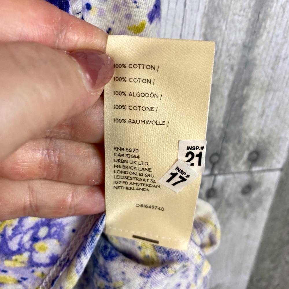 NWT By Anthropologie Splatter Abstract Print Boxy Tee in Purple Combo Size XL. - Picture 7 of 10